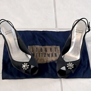 Stuart Weitzman Slingback Rhinestone Heels